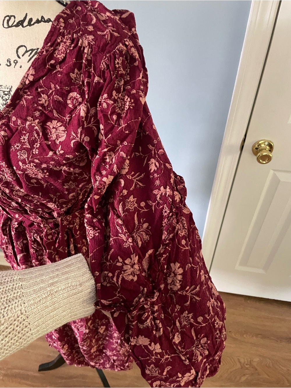 Knox Rose Plum Floral Print Wrap Dress - Picture 2 of 5
